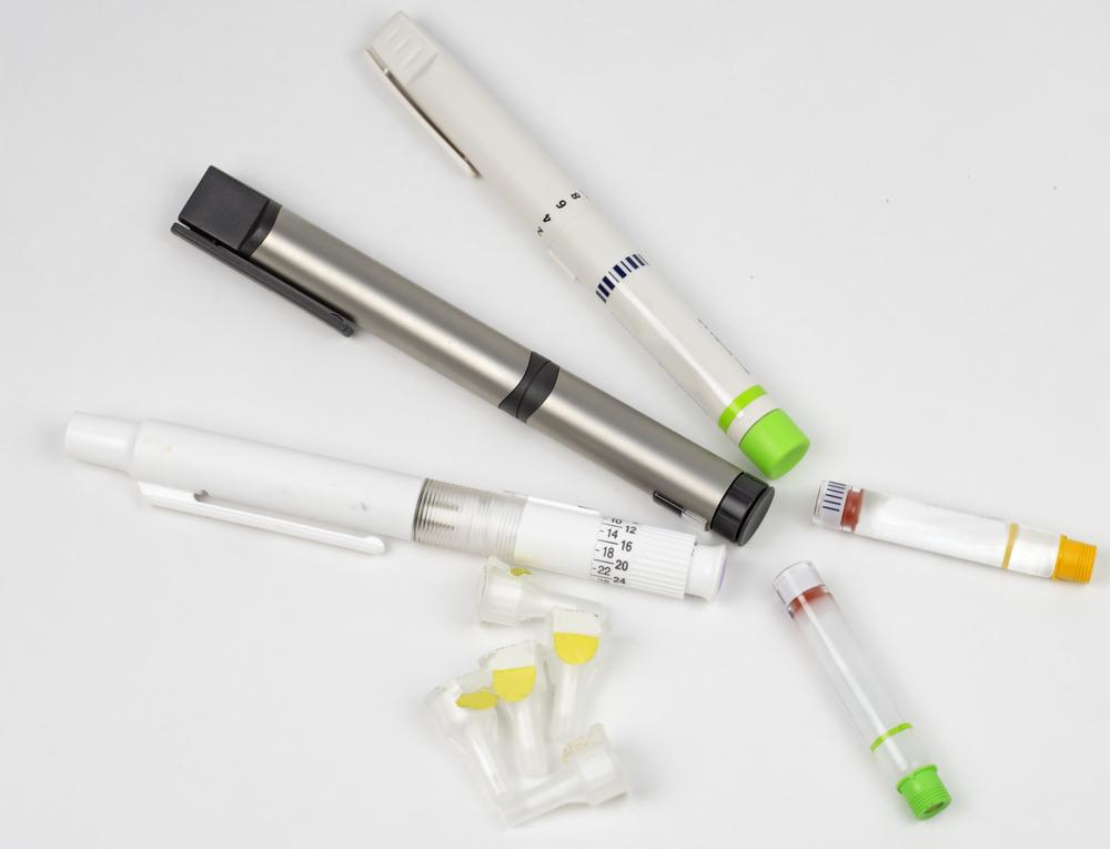 Various insulin injections and insulin pens for diabetes